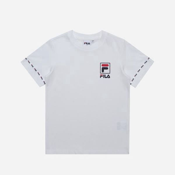 Fila Tričká Detske Biele - Tapey Tape S/S Vypredaj - Slovakia 12794-QBKE